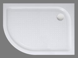Душевой поддон BelBagno Tray, 100х80х15 см, ассиметричный/угловой, правый/правосторонний, акриловый, низкий, белый, с бортиком, с антискользящим покрытием, литой, литьевой, для душа