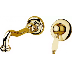 Смеситель для раковины Cezares Elite, встраиваемый, однорычажный, длина излива 215 мм, неповоротный, керамический, латунь, цвет бронза, без донного клапана, внутренний/скрытый монтаж