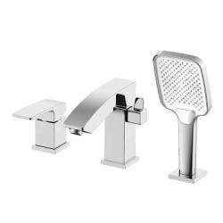 Смеситель для ванны/душа Raglo R01.31 на борт ванны, однорычажный, неповоротный, длина излива 164 мм, латунь, цвет хром