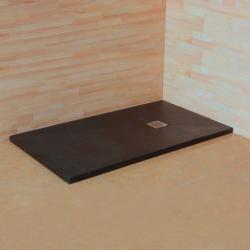 Душевой поддон RGW Stone Tray ST-G, 90х180х3 см, прямоугольный, из искусственного камня, низкий, цвет: графит, с антискользящим рельефным покрытием, без бортика