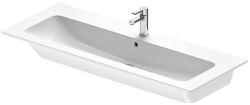 Раковина DURAVIT ME by Starck, 123х49х18 см, подвесная, прямоугольная, санфарфор, цвет белый, с 1 отверстием под смеситель по центру, слив/перелив