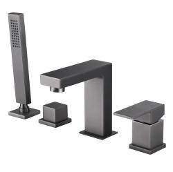 Смеситель для ванны/душа ABBER Daheim на борт ванны, однорычажный, неповоротный, длина излива 125 мм, латунь, цвет никель AF8213NG