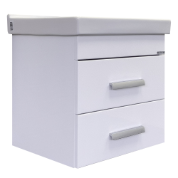 Тумба с раковиной Comforty Никосия 50П, 50х52х40 см, подвесная, 2 выдвижных ящика, ЛДСП/МДФ, прямоугольная, цвет- белый глянец/раковина Fest 50, прямоугольная, цвет белый, встраиваемая