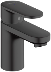 Смеситель для раковины Hansgrohe Vernis Blend 70 CoolStart, однорычажный, фиксированный излив, длина излива 8,9 см, керамический, латунь, цвет матовый черный, с донным клапаном
