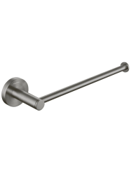 Полотенцедержатель Aquatek Европа одинарный, 271 мм настенный, неповоротный, нержавеющая сталь/латунь, для полотенец в ванную/туалет/душевую кабину, цвет оружейная сталь