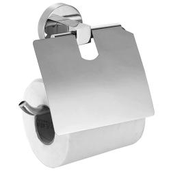 Держатель для туалетной бумаги Azario NESSY с крышкой, хром, настенный/подвесной, нержавеющая сталь, форма прямоугольная, для туалета/ванной, бумагодержатель