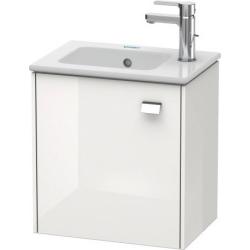 Тумба под раковину Duravit Brioso, 42х28,9х44,2 см, подвесная, с распашной дверцей, ДСП, цвет: белый глянец/хром, шкафчик навесной, прямоугольная, правая, в ванную комнату