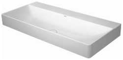 Раковина DURAVIT DuraSquare WonderGliss 100х47х14,5 см, подвесная, прямоугольная, санфарфор, шлифованная, цвет белый, без отверстия под смеситель, антигрязевое покрытие, без перелива