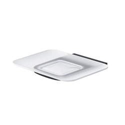 Мыльница настенная AM.PM Inspire V2.0, цвет: черный матовый, сплав металлов/стекло, прямоугольная, для душа/ванны/мыла, в ванную комнату