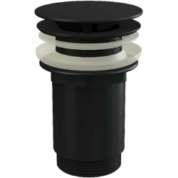 Донный клапан Ravak, click-clack/клик-клак, круглый, латунь, цвет черный матовый, без перелива, для раковины/умывальника