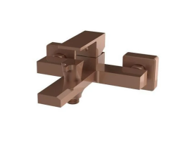 Смеситель для ванны/душа Knotlor Stable, однорычажный, настенный, керамический, неповоротный, длина излива 193 мм, латунь, цвет бронза матовая