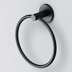 Полотенцедержатель AM.PM X-Joy, кольцо, настенный, форма круглая, металлический, для полотенец в ванную/туалет/душевую кабину, цвет черный матовый