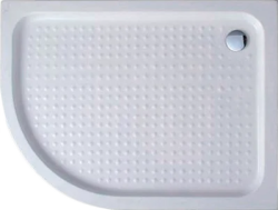 Душевой поддон Cezares Tray A, 100х80х15 см, ассиметричный/угловой, правосторонний/правый, акриловый, низкий, белый, с бортиком, с антискользящим покрытием, литой, литьевой, для душа