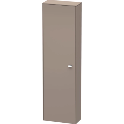 Пенал Duravit Brioso L, 52x24x177 см, подвесной, (левый), с дверцей, с полкой, со стеклянными полками, цвет: базальт/хром, в ванную комнату