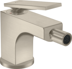 Смеситель для биде Axor Citterio однорычажный, с рычаговой рукояткой, керамический, фиксированный излив, длина 11 см, латунь, цвет шлифованный никель, без шланга/лейки, со сливным гарнитуром