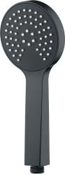 Лейка душевая Melodia Standard 100 мм L235 мм ручная, круглая, 1 режим, матовый черный, ABS пластик, для душа/ванной MKP26102_bk