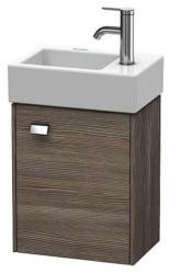 Тумба под раковину Duravit Brioso, 46х44,5х69,3 см, напольная, цвет: сосна терра/хром, 1 распашная дверца/одностворчатая, стеклянная полка, ДСП, прямоугольная, правая, в ванную комнату