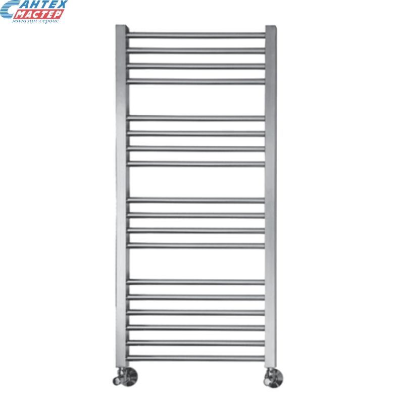 Полотенцесушитель 500х1116 мм Terminus Сицилия П18 1/2" дюйма. водяной, нижнее подключение, из нержавеющей стали, форма лесенка, настенный, цвет хром, для ванны, вертикальный, к стояку горячей воды, отопления, межосевое расстояние