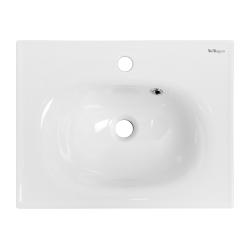 Раковина BelBagno 50, 50х39,5х1,5 см, полувстраиваемая, прямоугольная, цвет белый, керамическая, с отверстием под смеситель, слив-перелив, умывальник