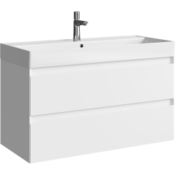 Тумба под умывальник AQWELLA Geometria 100 см белый, 2 ящика