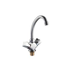 Смеситель для кухни/мойки Accoona, двухвентильный, поворотный, керамический, длина излива 171 мм, латунь, цвет хром