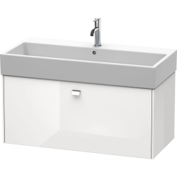 Тумба под раковину Duravit Brioso, 98,4х45,9х44,2 см, подвесная, 1 выдвижной ящик, ДСП, цвет: белый глянец/хром, шкафчик навесной, механизм доводчика, прямоугольная, правая/левая, в ванную комнату