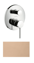 Смеситель для ванны Axor Starck однорычажный, с круглой рычаговой рукояткой, скрытого монтажа, настенный/встраиваемый, круглый, латунный, без излива, керамический, цвет шлифованное красное золото, без душевого шланга/лейки