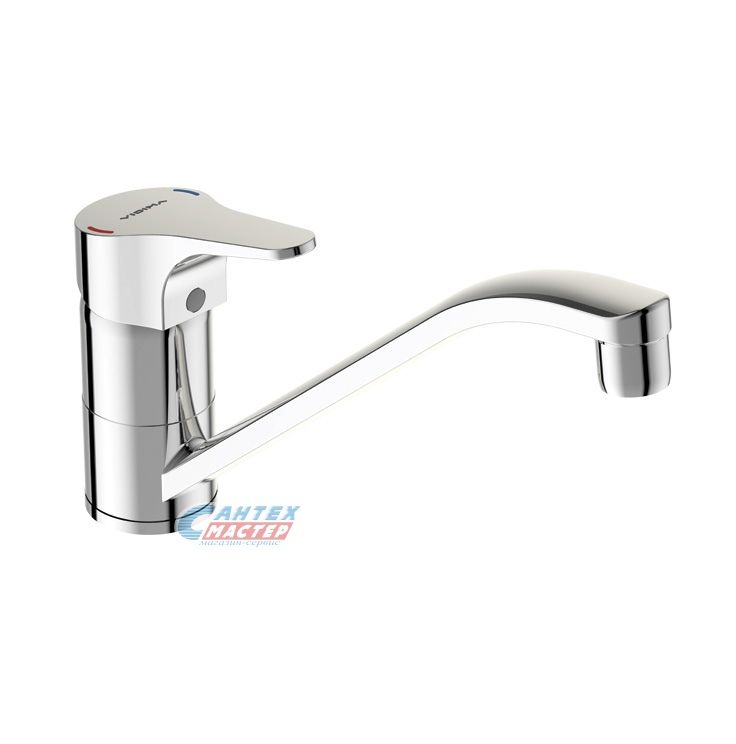 Смеситель для кухни/мойки Vidima Некст однорычажный, керамический, с поворотным изливом, длина 226 мм, латунь, цвет хром, кухонный, хромированный, вертикальный, кран, комплект, сантехника, водопроводные, размер, характеристики, высота