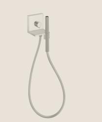 Душевой гарнитур AXOR ShowerSolutions 120/120, комплект: запорный клапан/модуль ручного душа/ручной душ-«палочка»/шланг для душа, цвет под сталь, скрытого монтажа, квадратный, настенный, для душа/ванной