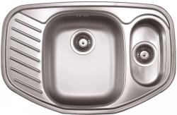 Мойка Ukinox Комфорт, две чаши, 77х50 см, врезная, стальная, прямоугольная, цвет нержавеющая сталь полированная, с отверстием под смеситель, слив-перелив, с крылом слева. для кухни