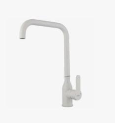 Смеситель для кухни/мойки VIEIR, однорычажный, поворотный, керамический, длина излива 205 мм, нержавеющая сталь, цвет белый