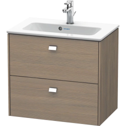 Тумба/шкафчик для консоли/столешницы Duravit Brioso под раковину 62х55х44,2 см, подвесная, ДСП, цвет: дуб терра/хром, 2 выдвижных ящика, прямоугольная