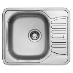 Мойка 488х580 см TopZero Wellinox серия COMFORT, с правым крылом, врезная, из нержавеющей стали, микродекор, прямоугольная, отверстие под смеситель, слив-перелив, для кухни