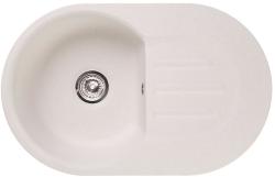 Мойка GranFest SMART 685L, 68,1х43,3 см, врезная, мраморная, овальная, цвет белый, без отверстия под смеситель, слив-перелив, с крылом, оборачиваемая, для кухни