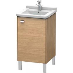 Тумба под раковину Duravit Brioso, 46х44,5х69,3 см, напольная, цвет: дуб европейский/хром, 1 распашная дверца/одностворчатая, стеклянная полка, ДСП, прямоугольная, правая, в ванную комнату