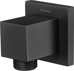 Шланговое подключение Deante Cascada, цвет черный, квадратное, без держателя, резьбовое соединение, настенное, для душа/ванной