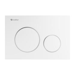 Кнопка смыва Knotlor Sphere Premium, цвет матовый белый/хром, размер 240 х 162 х 7 мм, клавиша управления для сливного бачка, инсталляции, два режима слива, механическая, панель