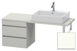 Тумба/шкафчик для консоли/столешницы Duravit DuraStyle под раковину 50х47,8х51,2 см, подвесная, ДСП, цвет: бетонно-серый/белый матовый, 2 выдвижных ящика, прямоугольная