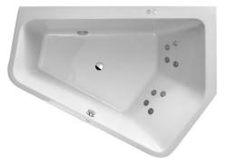 Ванна Duravit Starck 180х90 см гидромассажная, встраиваемая/пристенная, акриловая, цвет: белый, с рамой/сливом-переливом, без фронтальной панели, прямоугольная, с системой гидромассажа Jet-System, с двумя наклонами для спины