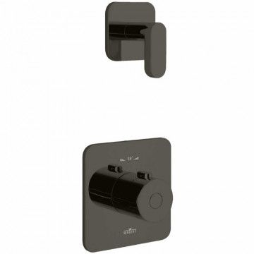 Смеситель для душа Webert Living термостатический, скрытого монтажа, керамический, настенный, без излива/шланга/лейки, латунь черный