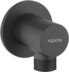 Шланговое подключение Aquatek AQ2456MB цвет матовый черный, без держателя душевой лейки, резьбовое соединение, настенное, для душа/ванной, латунь