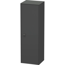 Пенал Duravit Brioso R, 42x36x133 см, подвесной, (правый), с дверцей, с полкой, со стеклянными полками, цвет: графит матовый, в ванную комнату
