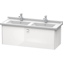 Тумба под раковину Duravit Brioso, 122х46,9х45,2 см, подвесная, 1 выдвижной ящик, ДСП, цвет: белый глянец/хром, шкафчик навесной, механизм доводчика, прямоугольная, правая/левая, в ванную комнату