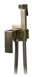 Смеситель с гигиеническим душем Haiba, встраиваемый, однорычажный, керамический, без излива, с гибким шлангом/лейкой, латунь, цвет бронза