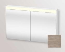 Зеркальный шкаф Duravit Brioso, 102х76х14,8 см, подвесной, цвет: сосна серебристая, зеркало с подсветкой LED/ЛЭД, выключатель/розетка, с 2 распашными дверцами/двухстворчатый, 2 стеклянные полки, прямоугольный