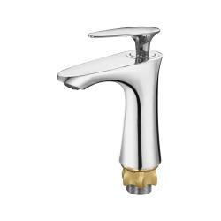 Смеситель для раковины G-lauf однорычажный, излив короткий, длина 115 мм, керамический, цинк, цвет хром, без донного клапана LOT1-A010