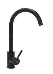 Смеситель для кухни/мойки Ukinox UM2105 - 26 однорычажный, поворотный, керамический, длина излива 200 мм, нержавеющая сталь, цвет уголь