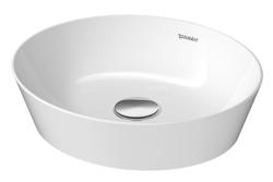 Раковина DURAVIT Cape Cod WonderGliss 40х36х10 см, накладная, овальная, керамика DuraCeram, цвет белый глянец/белый матовый, без отверстия/площадки под смеситель, антигрязевое покрытие, без перелива