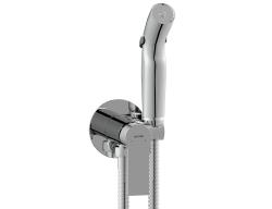 Смеситель с гигиеническим душем Cersanit BRASKO встраиваемый однорычажный, на стену, латунный, цвет хром, керамический, комплект, сантехника