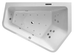 Ванна Duravit Paiova 5 190х140 см гидромассажная, пристенная, акриловая, цвет: белый, с рамой/сливом-переливом/фронтальной панелью, асимметричная/угловая, с системой гидромассажа Combi-System L, c двумя наклонами для спины, правая